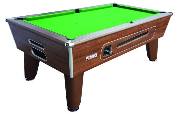 Barline Dark Walnut lime green cover pool table